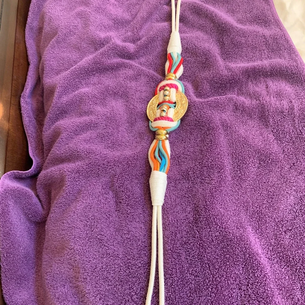 White Multi Color Rope Belt sz S